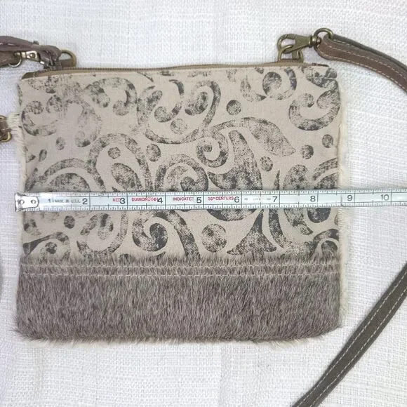 Myra Handbags Dual Strap Small Bag S-1150 NWT Two Tone With Hair Hide - Picture 8 of 10